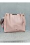 Women's Soft Leather 3-Compartment Handbag, Shoulder Bag with Scarf and Chain Accessories - 3