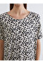 Crew Neck Print Dress - 3