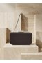 Brown Z.A.R.A. Satin Silver Detailed Crystal Stone Chain Women's Evening Dress Bag Wedding Engagement Graduation - 5