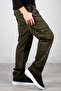 Khaki Wide Cut Gabardine Cargo Pants – Lycra Outdoor Style Multi-Pocket Men's Trousers 1705421 - 5