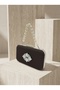 Brown Z.A.R.A. Satin Crystal Stone Embroidered Chain Women's Evening Dress Bag Wedding Engagement Graduation - 3