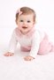 Baby Girl Heart Patterned 2-Piece Set – Long Sleeve Top with Baby Collar Detail and Ribbed Pants - 6