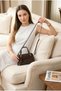 Women's Crocodile Patterned Bowling Bag with Daily Strap, Stylish Daily Office Hand and Shoulder Bag - 2