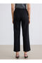 Artı-Store Standard-Fit Women's Trousers, with Ironing Marks and Belt. It Has Pockets and F - 4