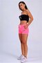 Highlighter Pink Elastic Waist Lace Pocket Cotton Shorts - 6