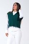 Khaki V-Neck Crop Hair Knitted Knitwear Sweater - 4