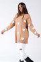 Brown Embossed Heart Knitwear Sweater - 3