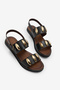 Women's Black Thermo Sole Buckle Single Strap Sandals - 4