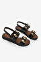 Women's Black Thermo Sole Buckle Single Strap Sandals - 3