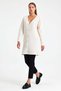 White Corded Buttoned Long Knitwear Cardigan - 2