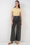 Women's Wide Leg High Waist Palazzo Jeans 6656 - Anthracite - 6