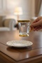 Geo Gold Kuplu 12-Piece Tea Set - Luxury Set with Porcelain Plates - 4
