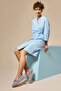Aria Women's Blue Buckle Cloth Espadrille - 3