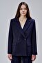 Navy Blue Palazzo Trousers Blazer Jacket Suit - 5