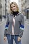 Women's Gray Fleece Long Sleeve Hooded Seasonal Zippered Adjustable Waist Drawstring Stylish Casual - 2