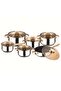 Heavy Duty Stainless Steel Cookware Set with Glass Lids - 5