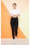 Black High Waist Firming and Gathering Winter Stretchy Diver Fabric Sports Casual Leggings - 2