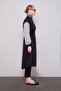Black - Gray Trench Coat with Sleeve Embroidery Detail - 2