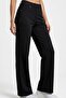 Women's Black Vortex Fabric High Waist Wide Leg Pants