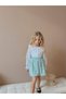 Water Green Sequined Skirt & Embroidered Blouse Children's Set - 3