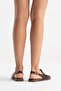 Clifton Women's Genuine Leather Sandals Brown - 8