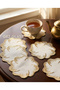 6 Linen Fabric Embroidered Coffee Side Cocktail Napkins & Coasters Serving Napkins - 3