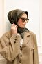 وشاح لامع منقوش - 8647 - أخضر بني - 3