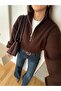 Bisso Zippered Casual Sweater - Brown - 3