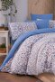 4-Piece Double Duvet Cover Set Blue - 3