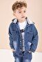 Blue Hooded Jean Jacket and Pants, Boy's Printed T-Shirt, 3-Piece Set 23616 - 4