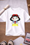 Girl's Leopard Patterned Ribbon Printed 3-Pack Black-White-Yellow Girl's T-Shirt - 2
