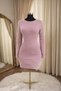 Women’s Long Sleeve Knit Dress – Soft Stretch Bodycon Mini Dress. - 3
