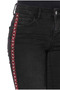 Low Waist Denim Pants Lightweight Flared Side Stripe Detail - 2