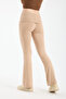 Women's Beige Spanish Leggings with Folded Waist - H5989 - 2