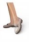 Genuine Leather Women's Casual Shoes Beige Loafer - 4