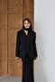 Women's Black Scarf-Lined Asymmetrical Blazer Jacket