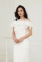 Alt Atlas Top Organza Rose Detailed Pencil Long Dress - White - 3