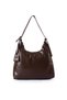 Stella Faux Leather Women's Shoulder Bag with Charms and Adjustable Strap Detail, Brown