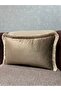 Imported Silk Velvet Brown Color Tasseled Cushion Cover 30X50 cm - 3