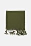 Green Toile Patterned Double-Sided Cocktail Napkin with Ruffle Detail, 1 Piece - 3