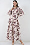 Women's Lilyum Fabric Long Hijab Dress 2593 - Brown