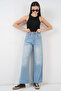 Women's Wide Leg High Waist Palazzo Jeans 6656 - Light Blue - 6