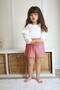 Girl's Shorts Set Ruffled Blouse + Belted Shorts 2-Piece Set-1201-Jlb-076