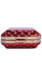 Women Red Metallic Cut Out Clutch Bag - 3