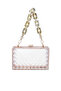 Women Transparent Chevron Pattern Clear Clutch Bags