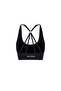 Women's Sports Bra with Cross Back and Adjustable Straps - Black - 5
