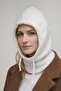 Balaklava Women's Thin Angora Wool Beret with Neck Collar - Lace-Up Hat Balaclava - 3