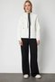 Women's Hooded Pocketed Ecru Coat 60703 - 4