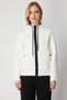 Women's Hooded Pocketed Ecru Coat 60703