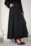 Women's Slit Detail Ribbon Maxi Skirt Black